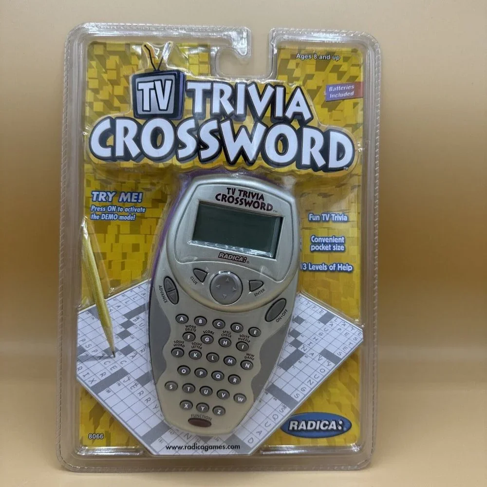 Radica TV Trivia Crossword Handheld Electronic New Factory Sealed
